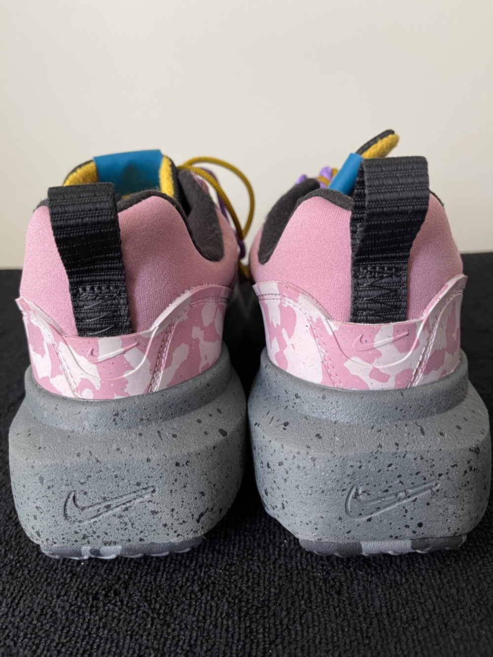 Nike Women's Pink Suede Sneakers with Red Swoosh and Purple Laces - Picture 2 of 7